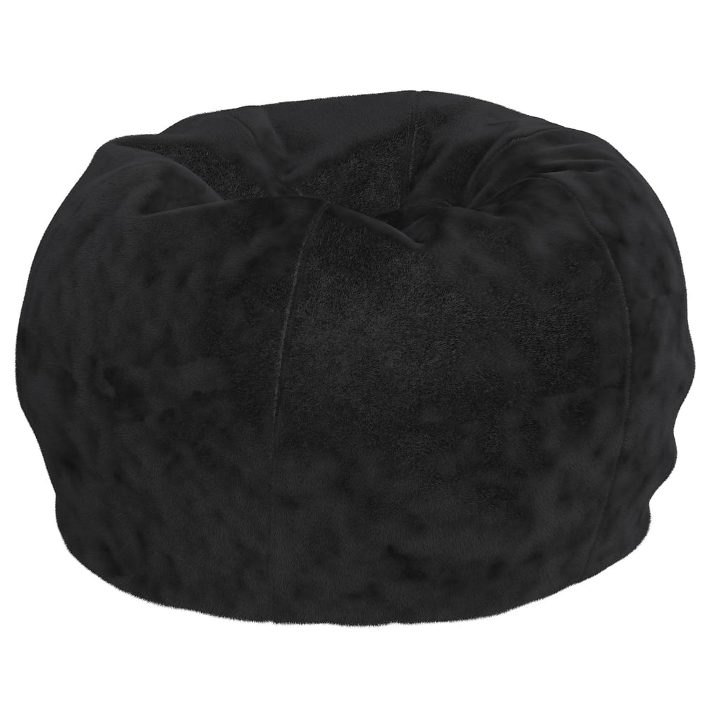 Flash Furniture Faux Sherpa Small Refillable Bean Bag Chair, Natural