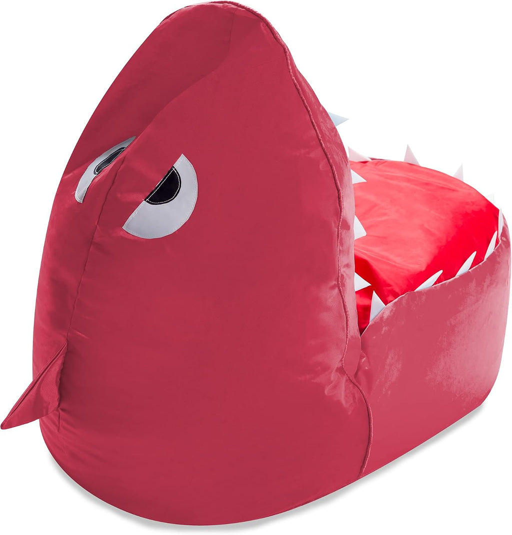Posh Creations Shark Kids Bean Bag Chair, Cozy Chair for Toddlers and Kids, Children's Bean Bag