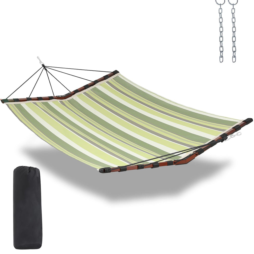 TegerDeger 12FT 2 Person Hammock with Stand V-Shape Spreader Bar - Beige