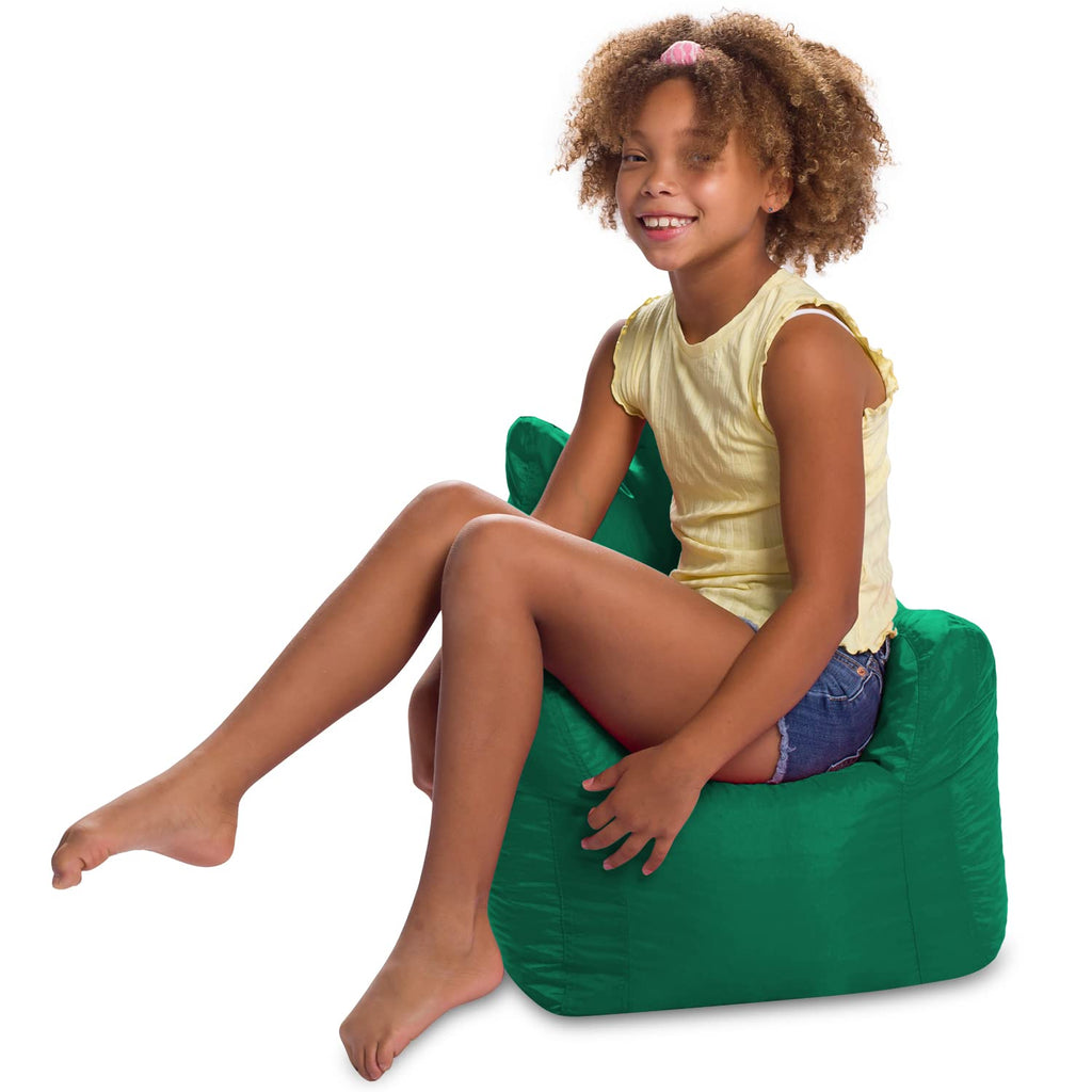 Posh Creations Pasadena Bean Bag Toddlers and Kids, Comfy Chair for Children, Soft Nylon-Lime