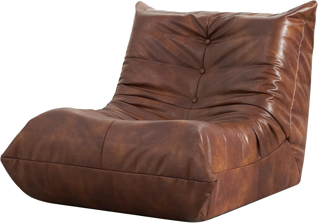 Hobestluk Bean Bag Chair for Teens Large Beanbag Couch with Leather Fabric