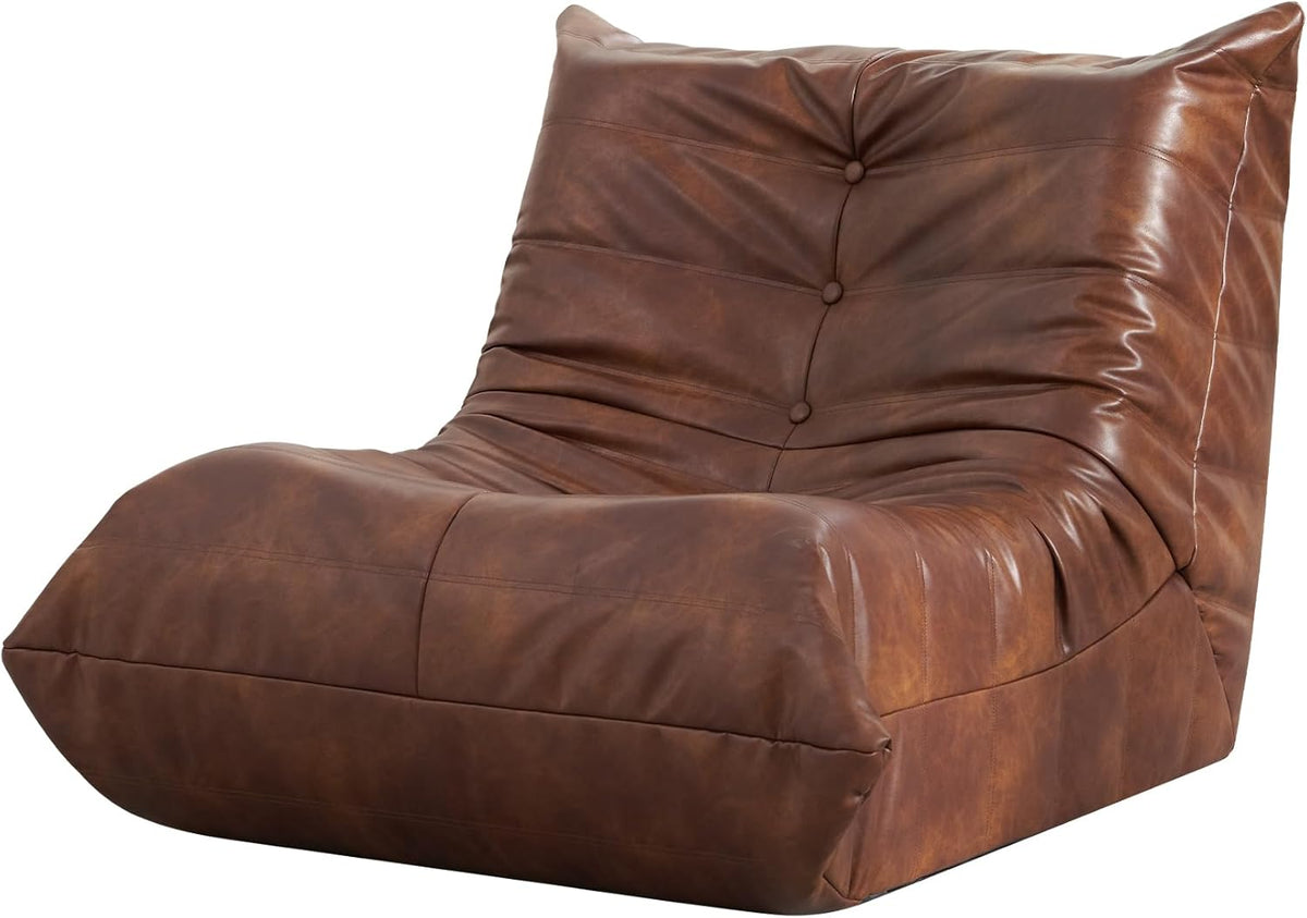 Hobestluk Bean Bag Chair for Teens Large Beanbag Couch with Leather Fabric
