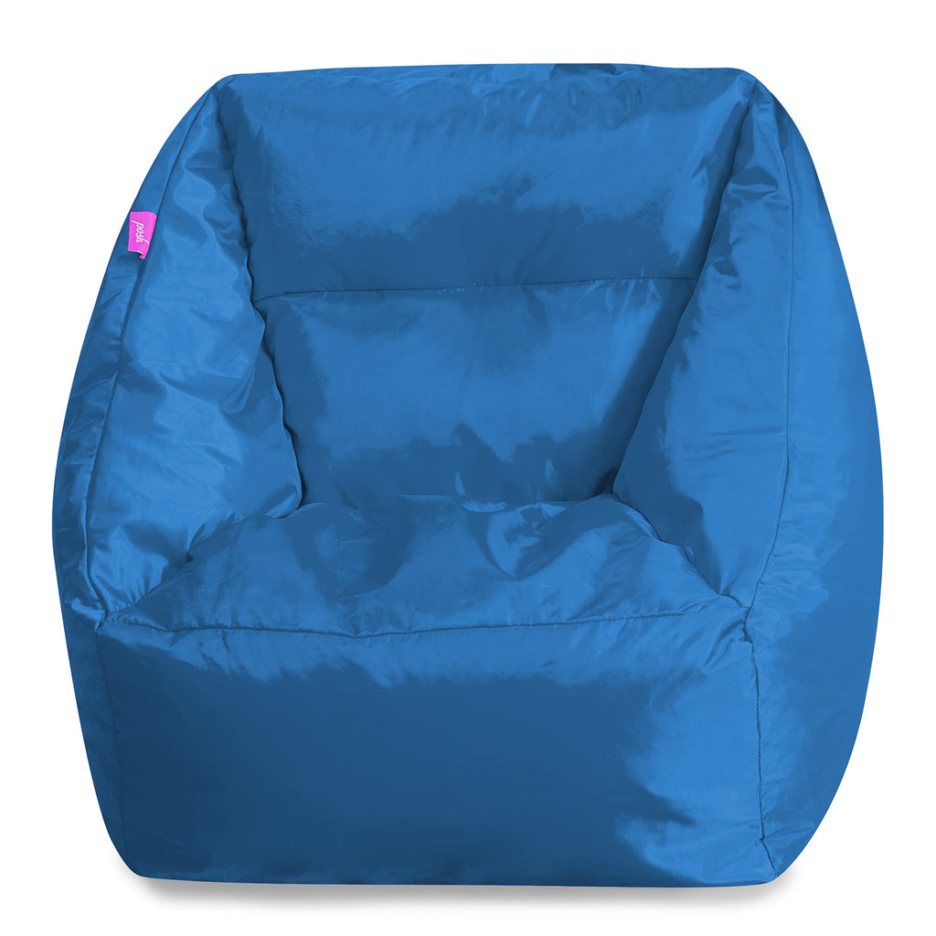 Posh Creations Structured Comfy Bean Bag Chair for Gaming, Reading, and Watching TV, Malibu Lounge, Canvas - Forest Critters on White