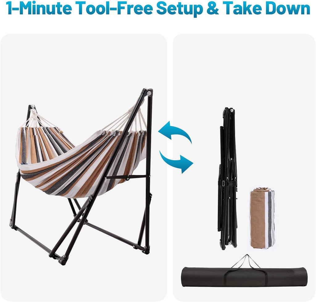 Portable Hammock with Stand for Outside or Inside,No Tree Required