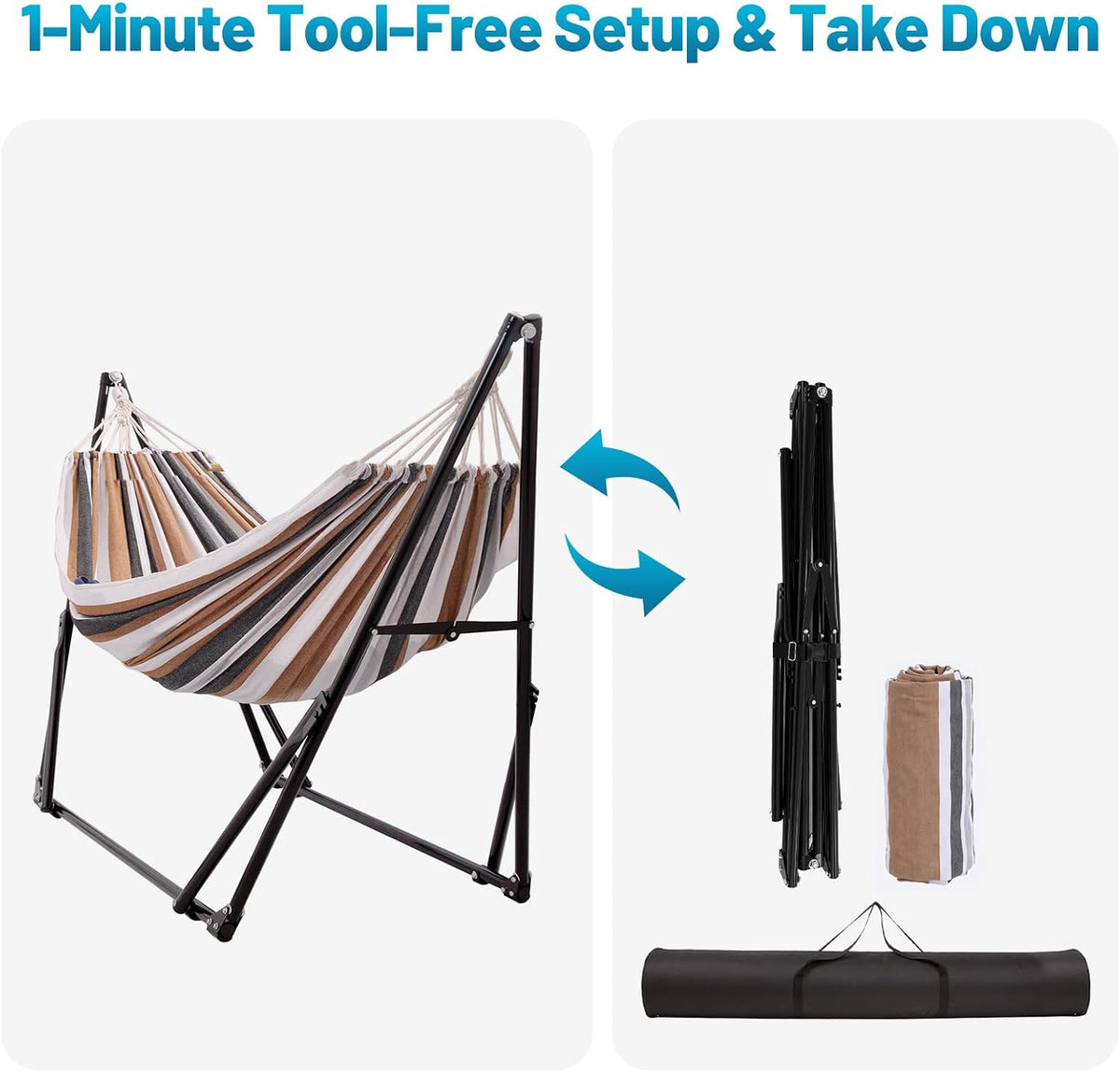 Portable Hammock with Stand for Outside or Inside,No Tree Required
