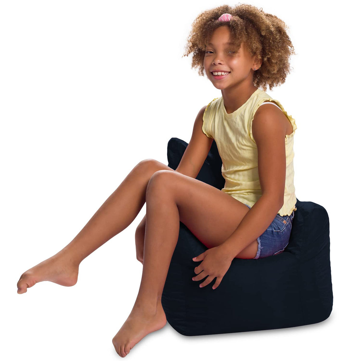 Posh Creations Pasadena Bean Bag Toddlers and Kids, Comfy Chair for Children, Soft Nylon-Lime