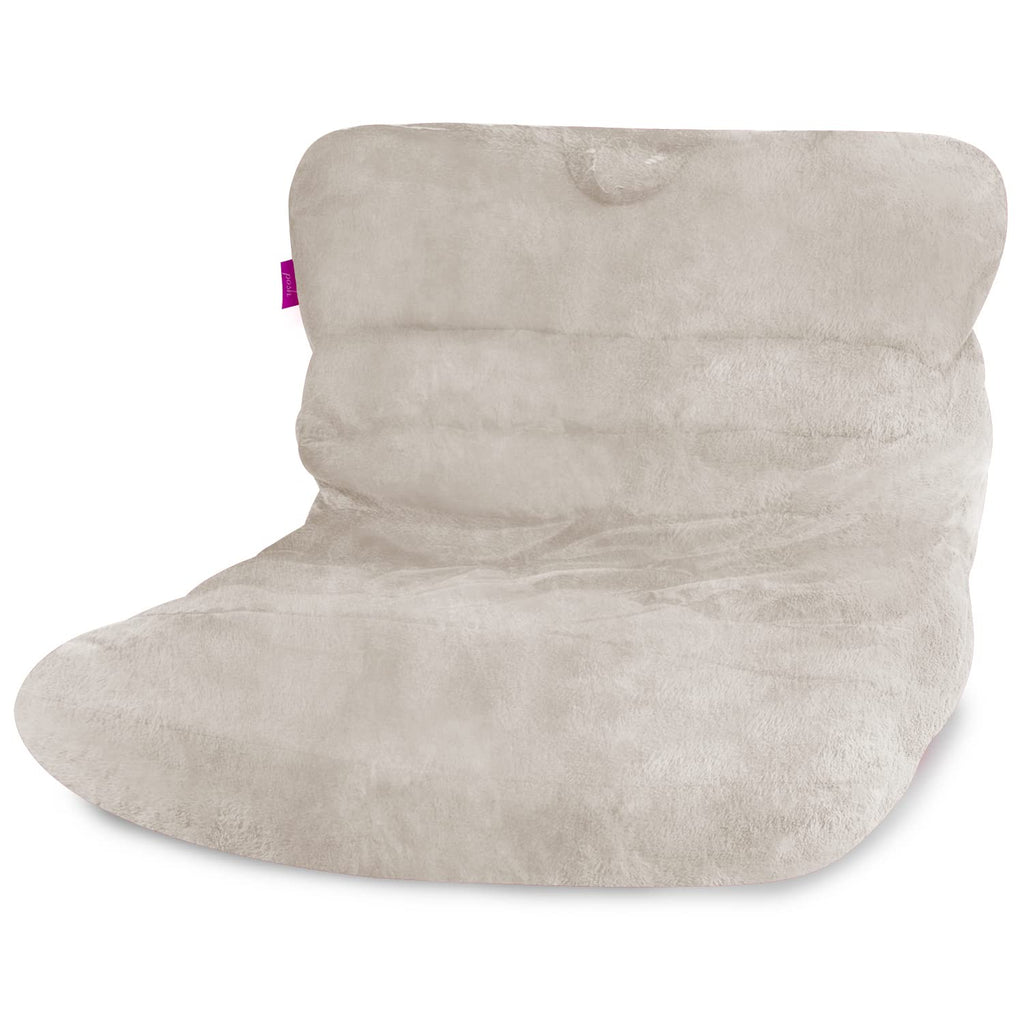 Posh Creations Structured Comfy Bean Bag Chair for Gaming, Reading, and Watching TV, Malibu Lounge, Canvas - Forest Critters on White