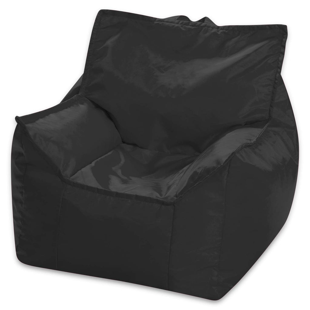 Posh Creations Structured Comfy Bean Bag Chair for Gaming, Reading, and Watching TV, Malibu Lounge, Canvas - Forest Critters on White