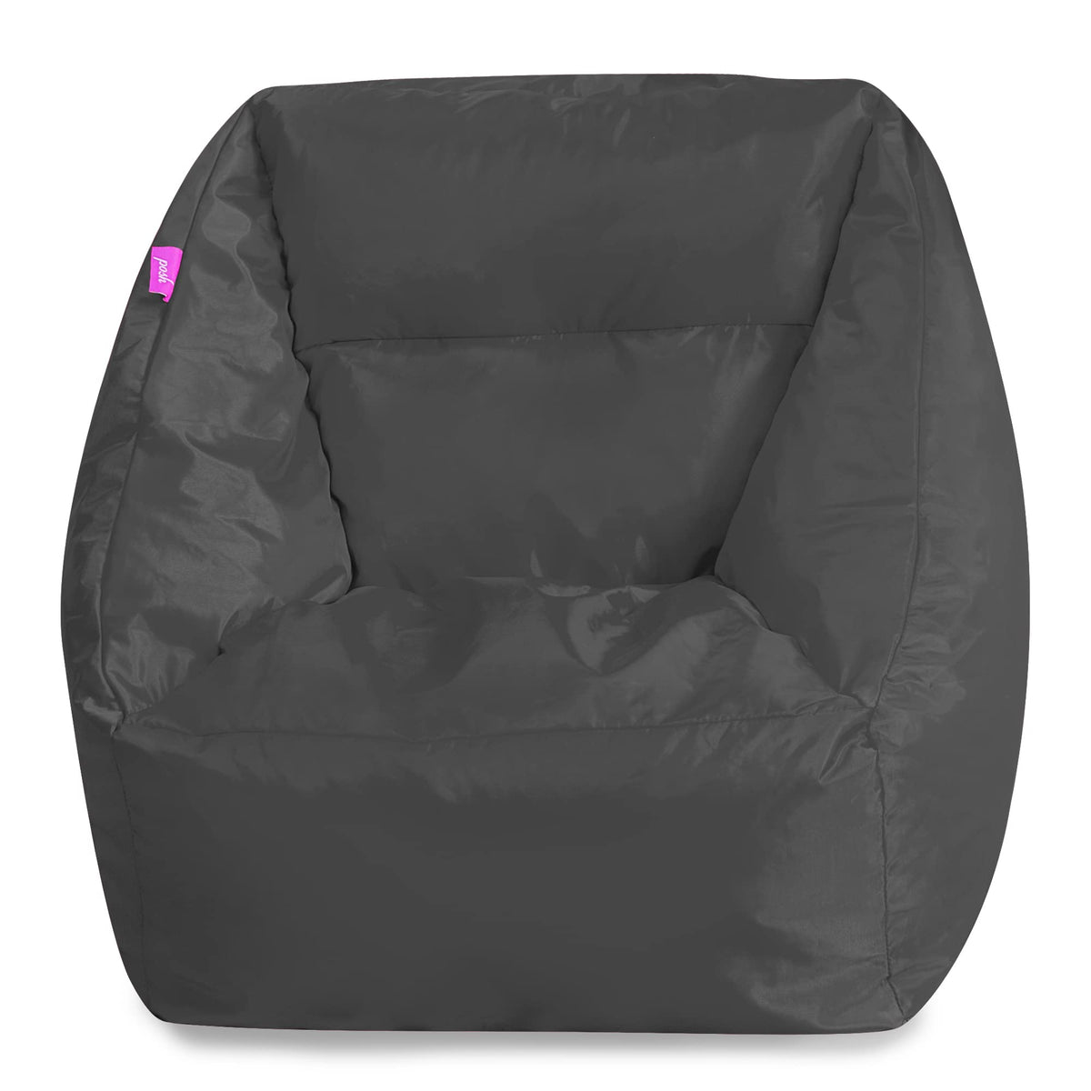 Posh Creations Structured Comfy Bean Bag Chair for Gaming, Reading, and Watching TV, Malibu Lounge, Canvas - Forest Critters on White