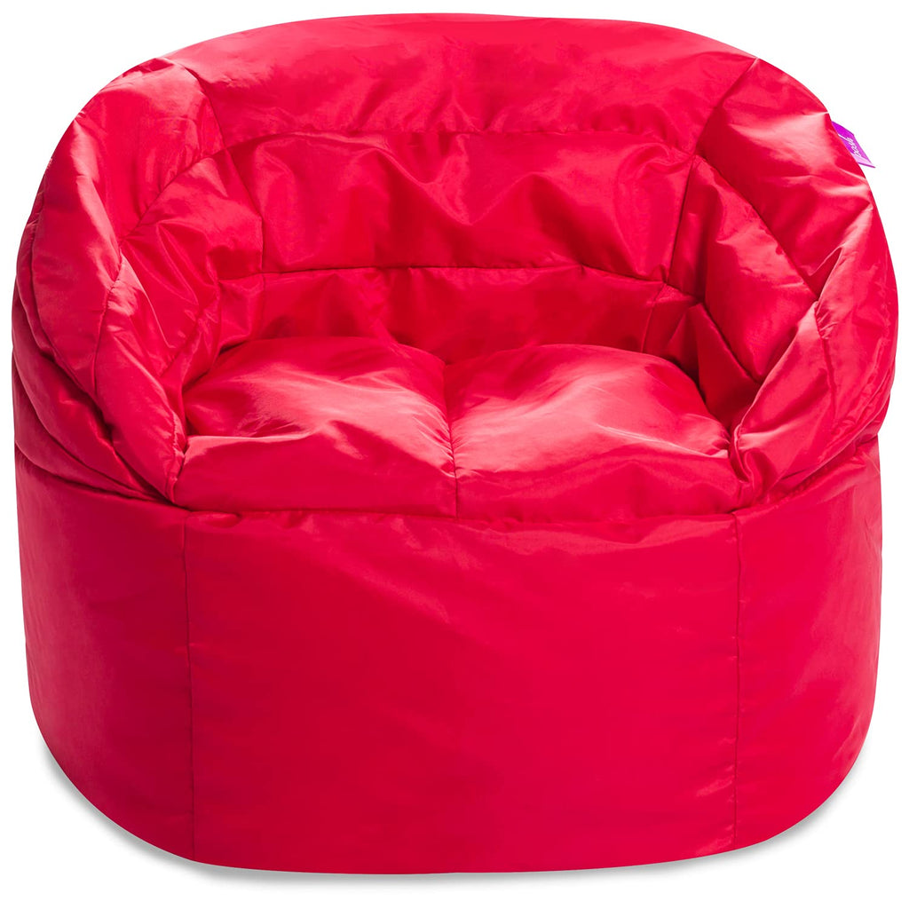 Posh Creations Structured Comfy Bean Bag Chair for Gaming, Reading, and Watching TV, Malibu Lounge, Canvas - Forest Critters on White