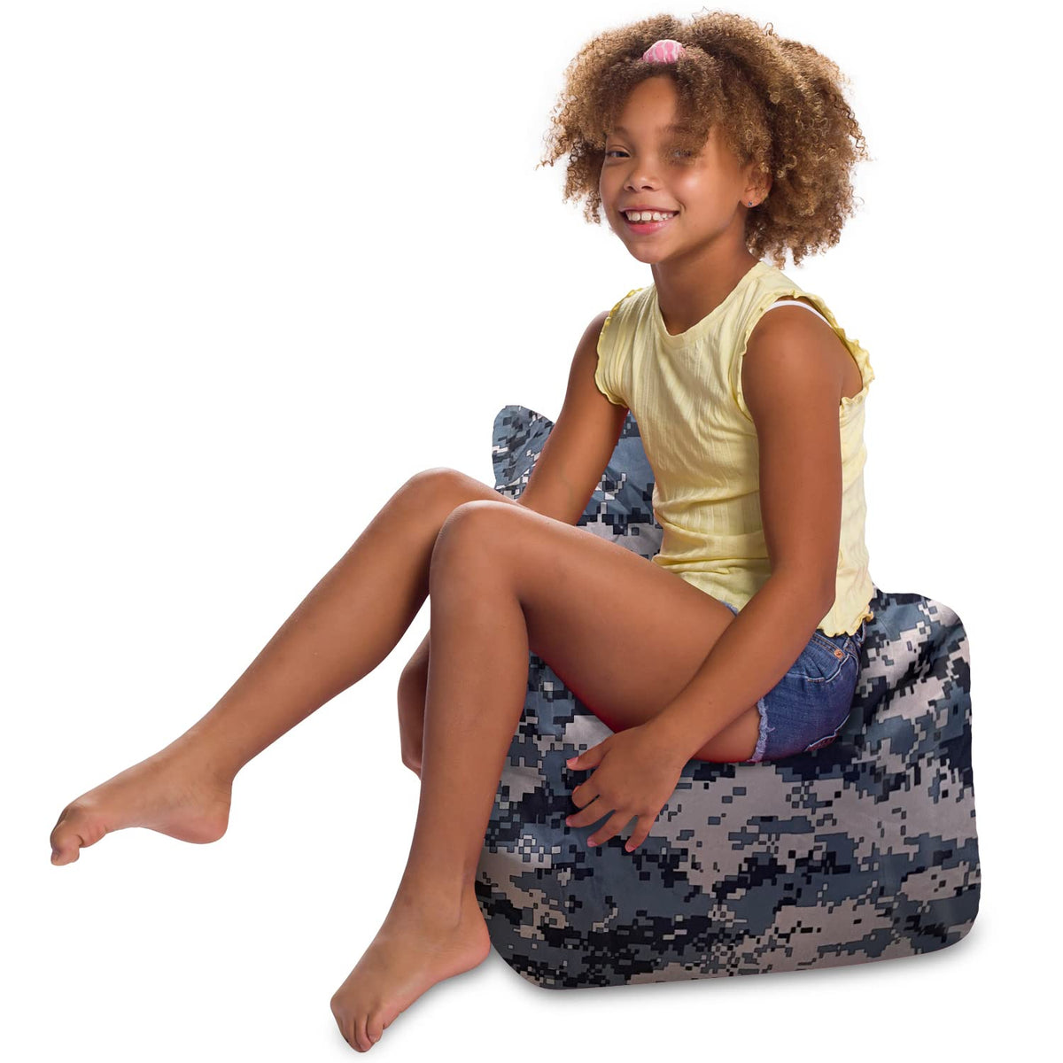 Posh Creations Pasadena Bean Bag Toddlers and Kids, Comfy Chair for Children, Soft Nylon-Lime