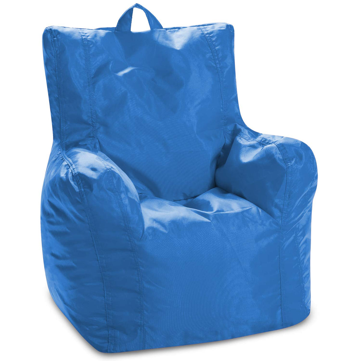 Posh Creations Structured Comfy Bean Bag Chair for Gaming, Reading, and Watching TV, Malibu Lounge, Canvas - Forest Critters on White