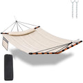 TegerDeger 12FT 2 Person Hammock with Stand V-Shape Spreader Bar - Beige