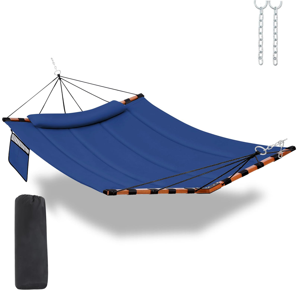 TegerDeger 12FT 2 Person Hammock with Stand V-Shape Spreader Bar - Beige