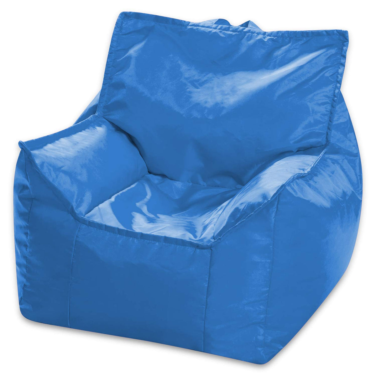 Posh Creations Structured Comfy Bean Bag Chair for Gaming, Reading, and Watching TV, Malibu Lounge, Canvas - Forest Critters on White
