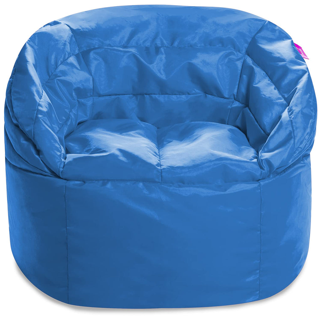Posh Creations Structured Comfy Bean Bag Chair for Gaming, Reading, and Watching TV, Malibu Lounge, Canvas - Forest Critters on White