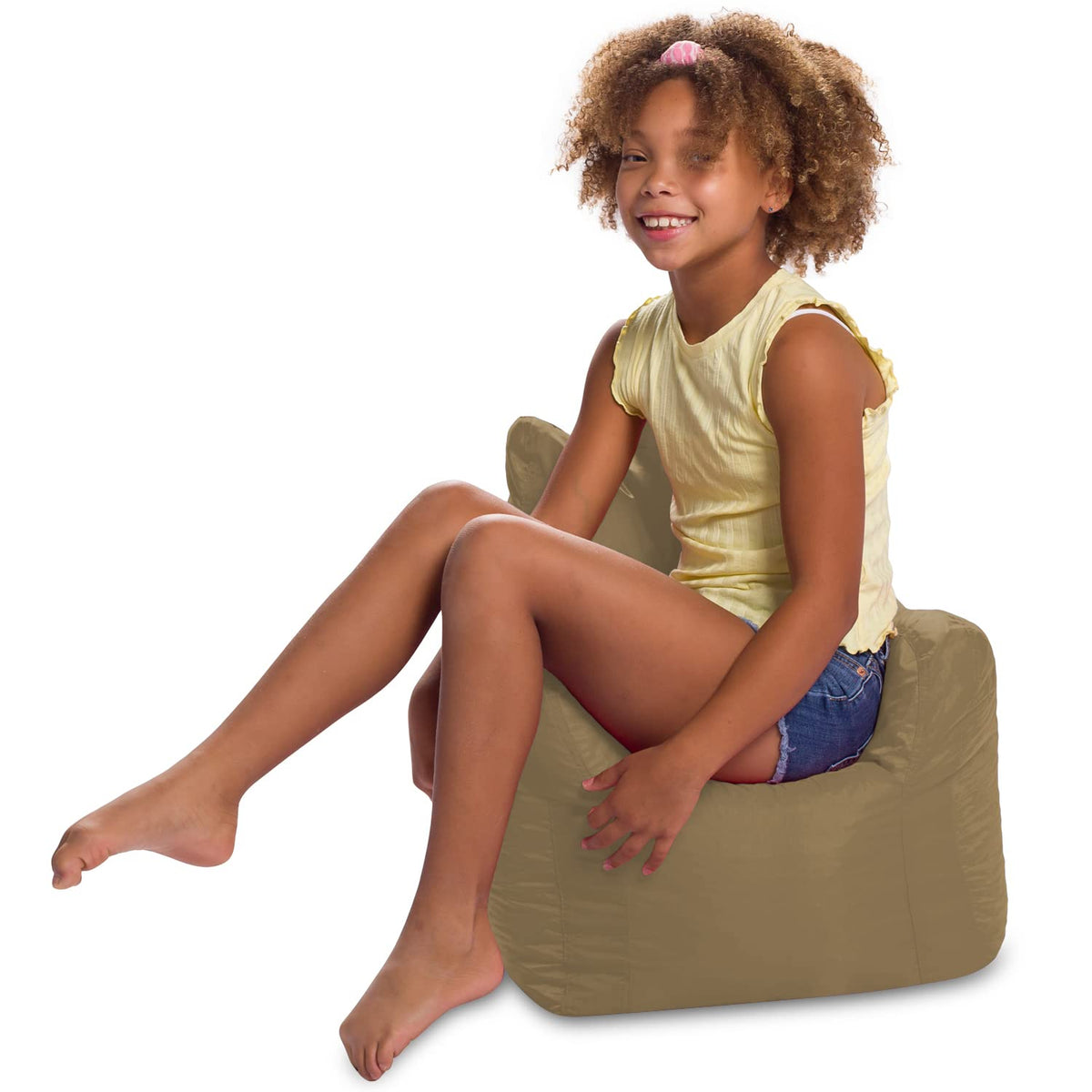 Posh Creations Pasadena Bean Bag Toddlers and Kids, Comfy Chair for Children, Soft Nylon-Lime
