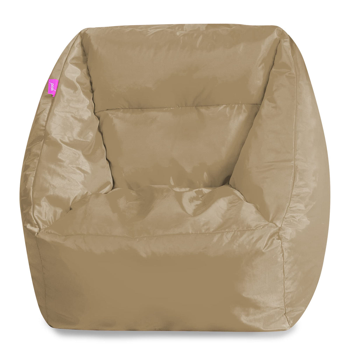 Posh Creations Structured Comfy Bean Bag Chair for Gaming, Reading, and Watching TV, Malibu Lounge, Canvas - Forest Critters on White