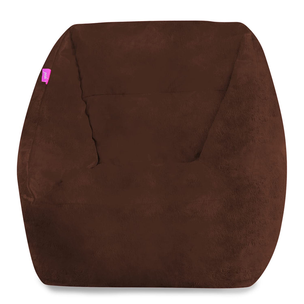 Posh Creations Structured Comfy Bean Bag Chair for Gaming, Reading, and Watching TV, Malibu Lounge, Canvas - Forest Critters on White