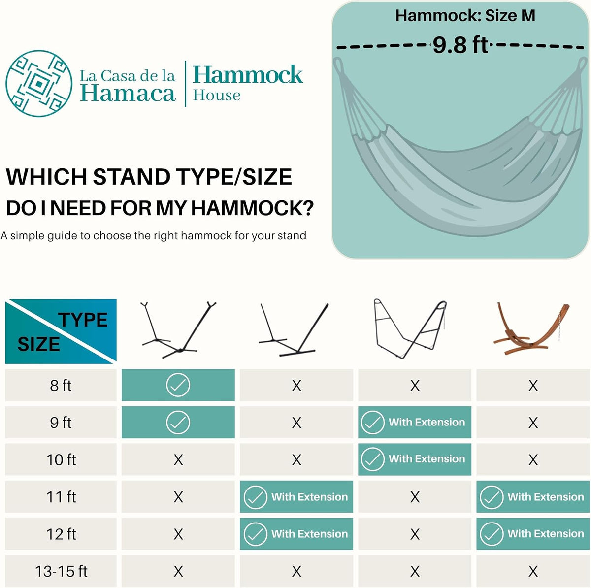Hammock for 1-2 Person, 475 lbs Capacity – Handwoven Mexican Hammock, 100% Soft Cotton – 9.8 ft Mayan Hammock for Patio, Backyard, Indoor & Camping – Medium, Beige