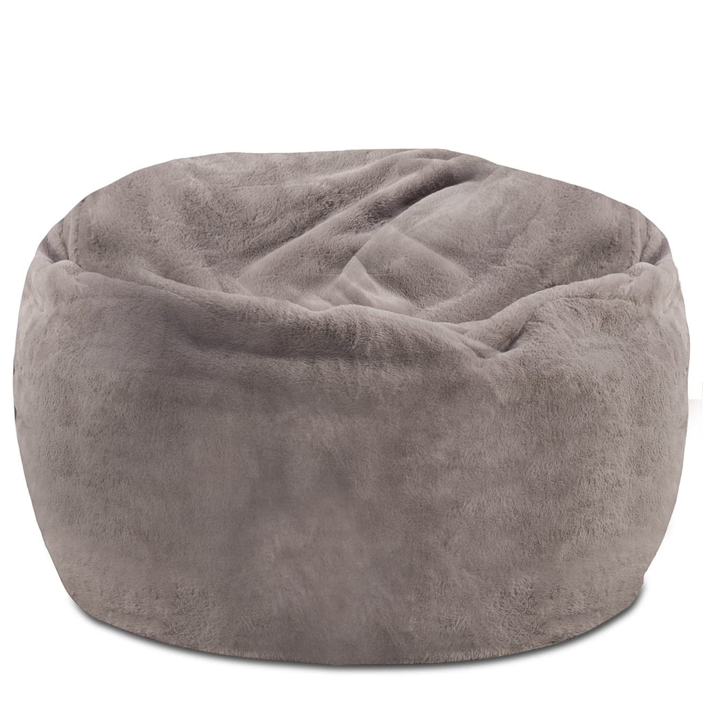Posh Creations Structured Comfy Bean Bag Chair for Gaming, Reading, and Watching TV, Malibu Lounge, Canvas - Forest Critters on White