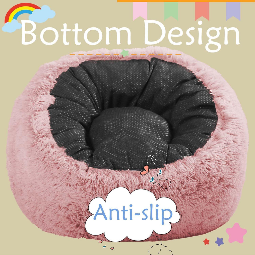 Fluffy Bean Bag Chair for Kids, with Plush Faux Fur Cover, 2.5FT Memory Foam Bean Bag Chairs for Teens & Kids, Ultra Soft Sofa for Living Room/Bedroom/Dorm,Pink