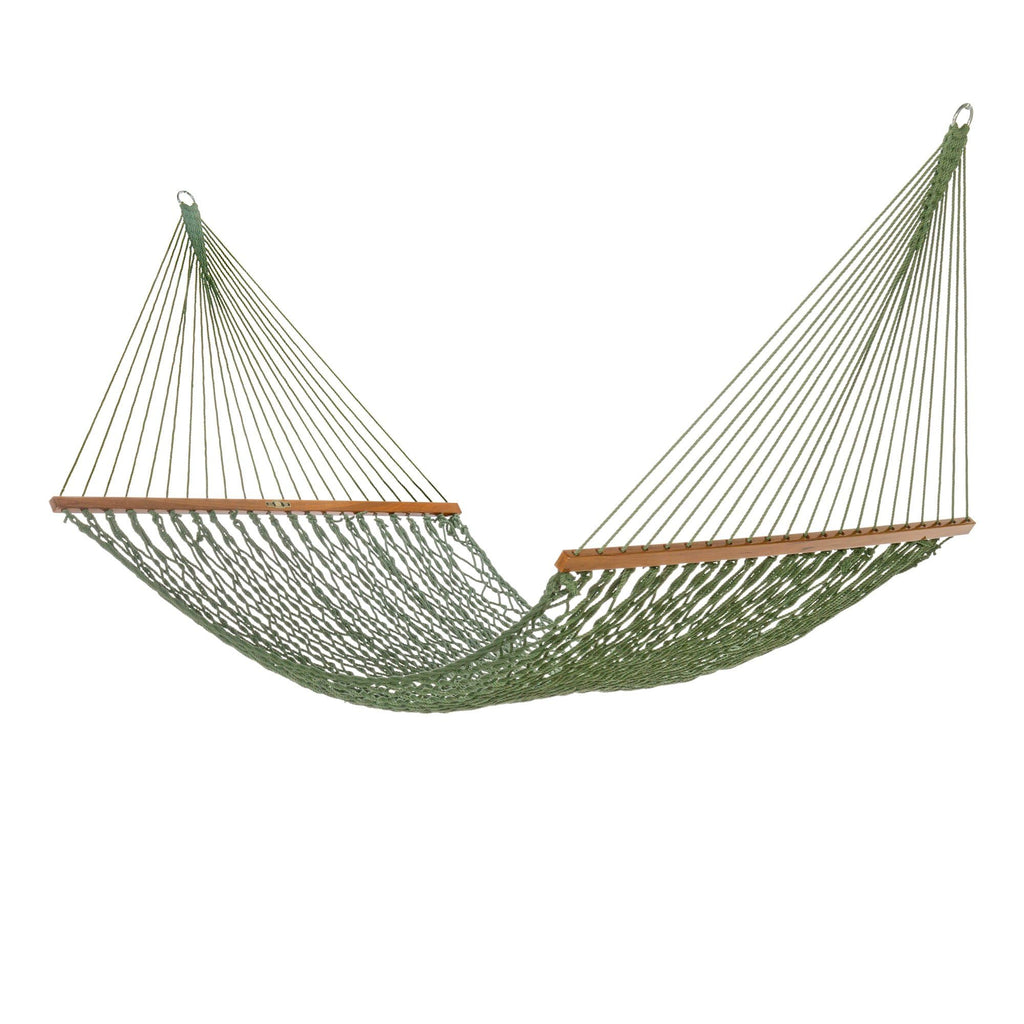 Original Pawleys Island Large Oatmeal DuraCord Rope Hammock – 13 ft. x 55 in., 2-Person, 450 lb Capacity, Oak Spreader Bar, Zinc-Plated Hardware, Handcrafted in the USA