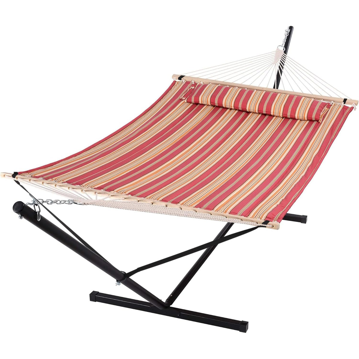 SUNCREAT Extra Large Double Hammock with Stand, 475lbs Capacity, Grey
