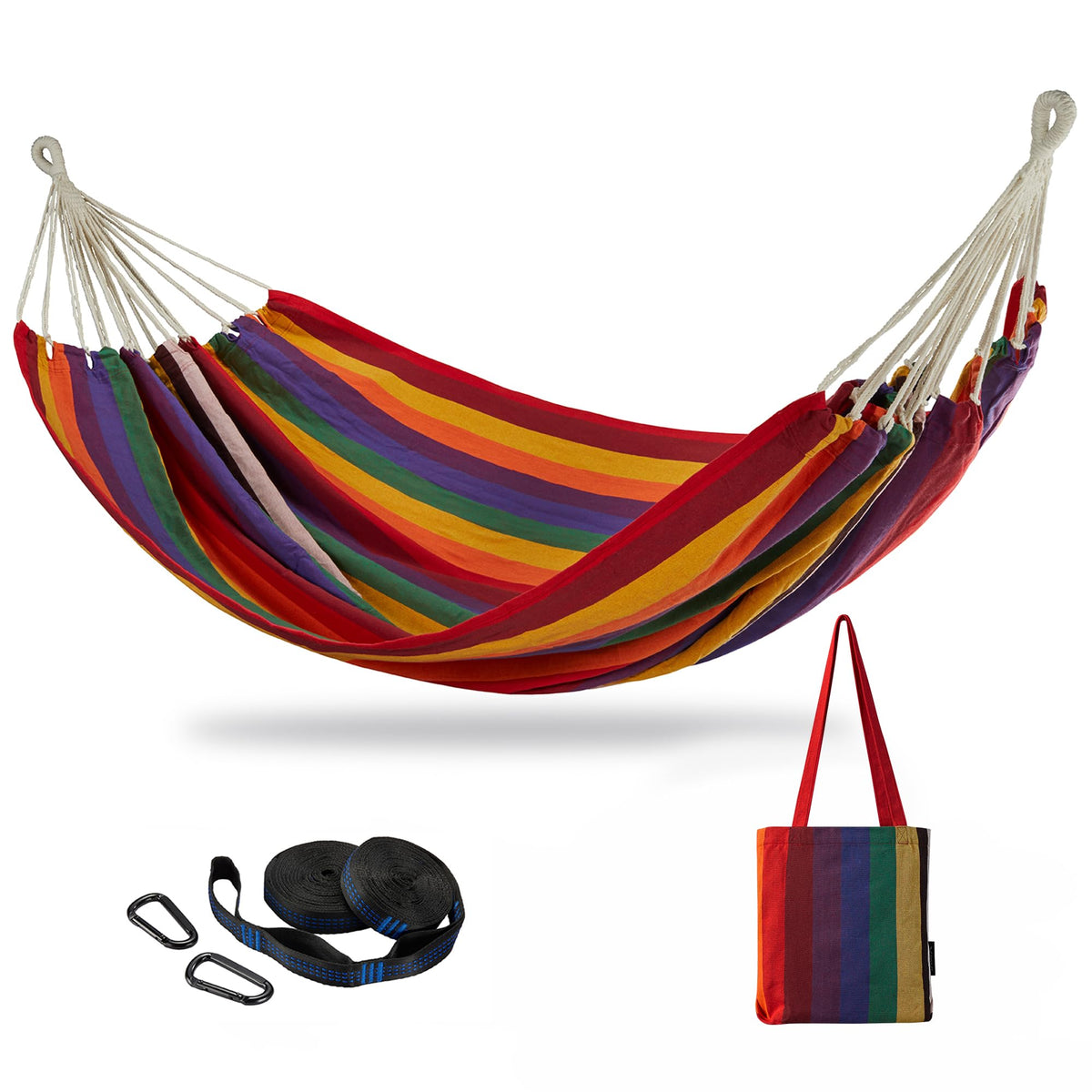 Brazilian Double Hammock with Tree Straps, Extra Large, 450 lbs Capacity