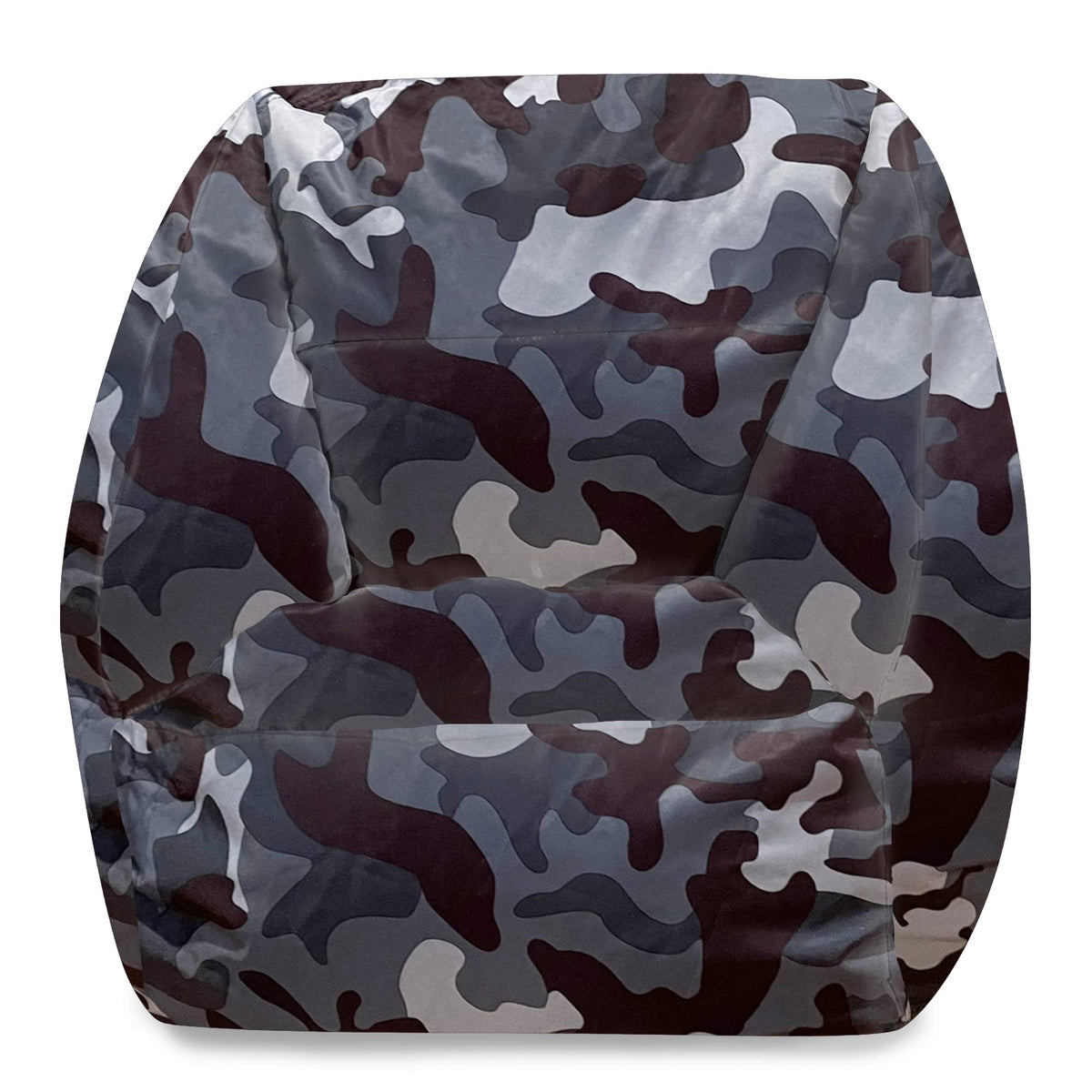 Posh Creations Structured Comfy Bean Bag Chair for Gaming, Reading, and Watching TV, Malibu Lounge, Canvas - Forest Critters on White