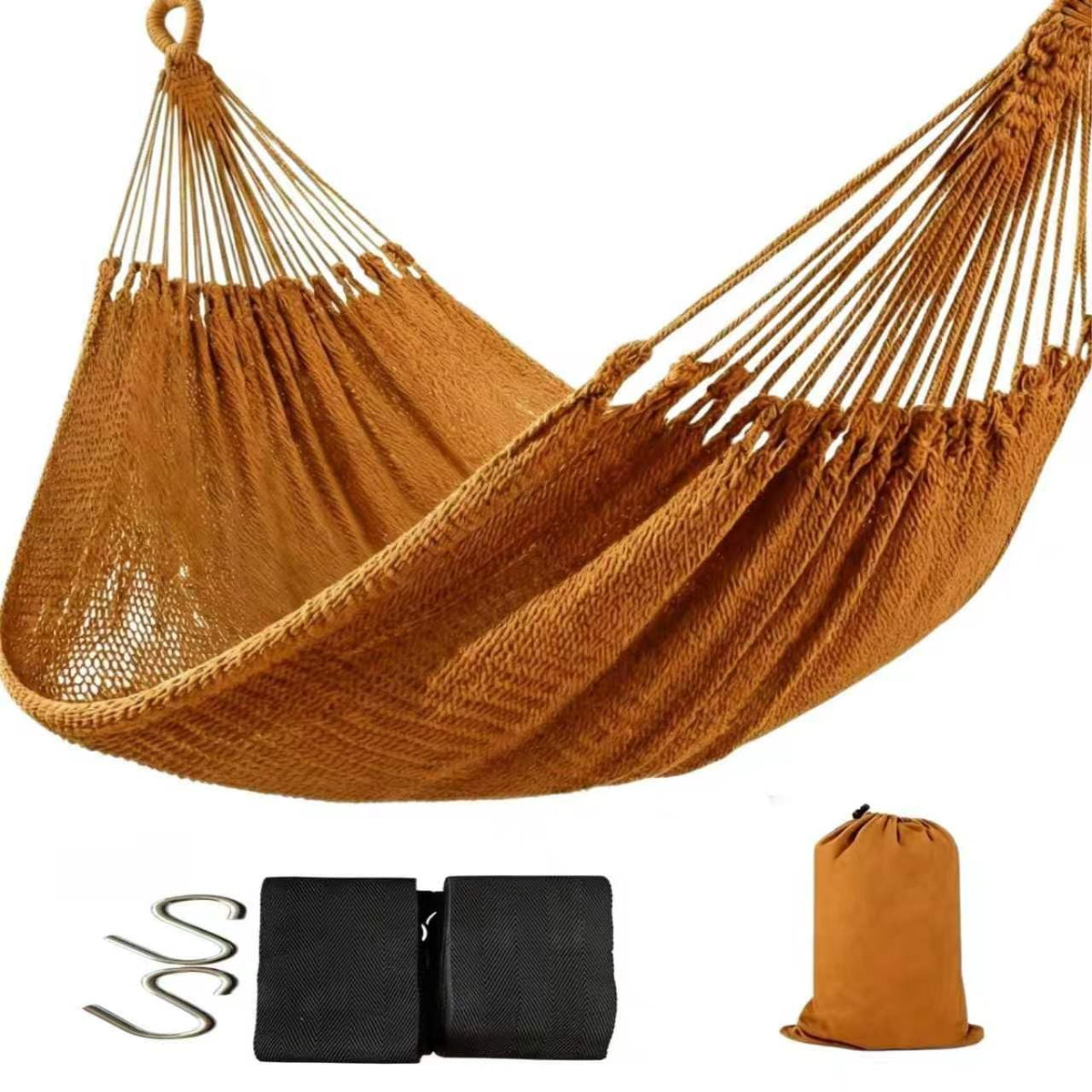 WjrnlfdHammock 79 * 59in550lbs 2Person Cotton Rope Outdoor Camping Hammock