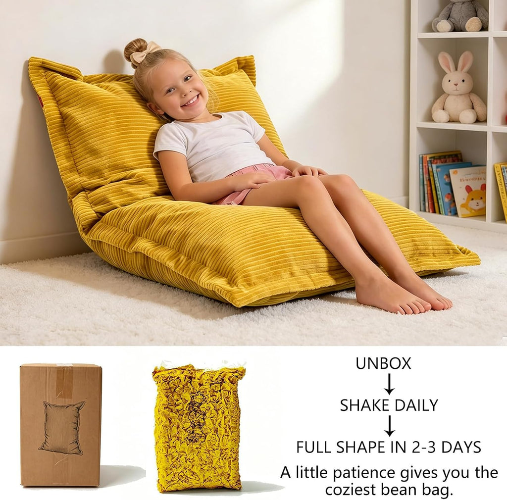 YuppieLife 3-in-1 Kids Bean Bag Sofa Bed – Cozy Floor Chair for Reading