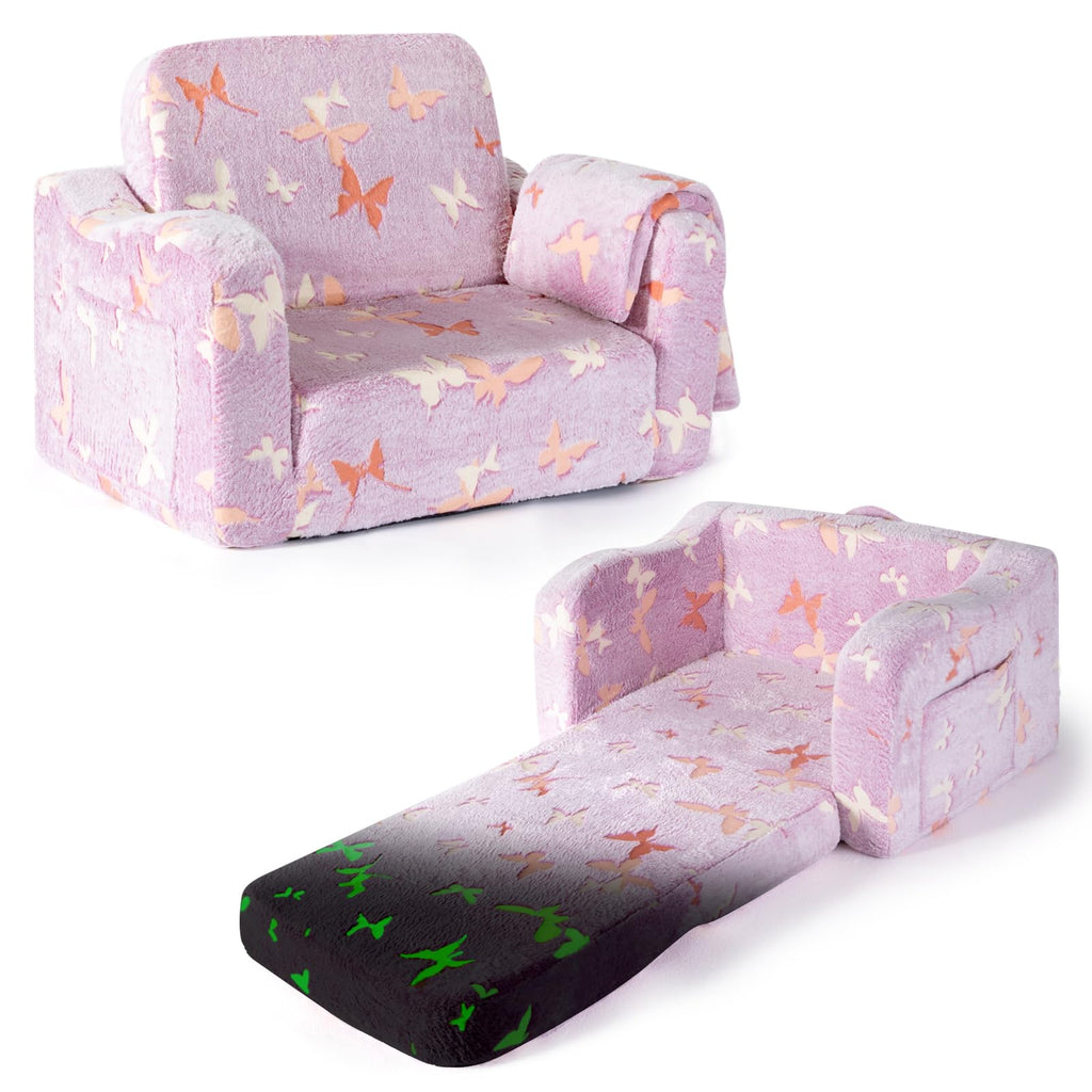 Comfy Kids Chair and Couch, 2-in-1 Fold Out Convertible Kids Chair