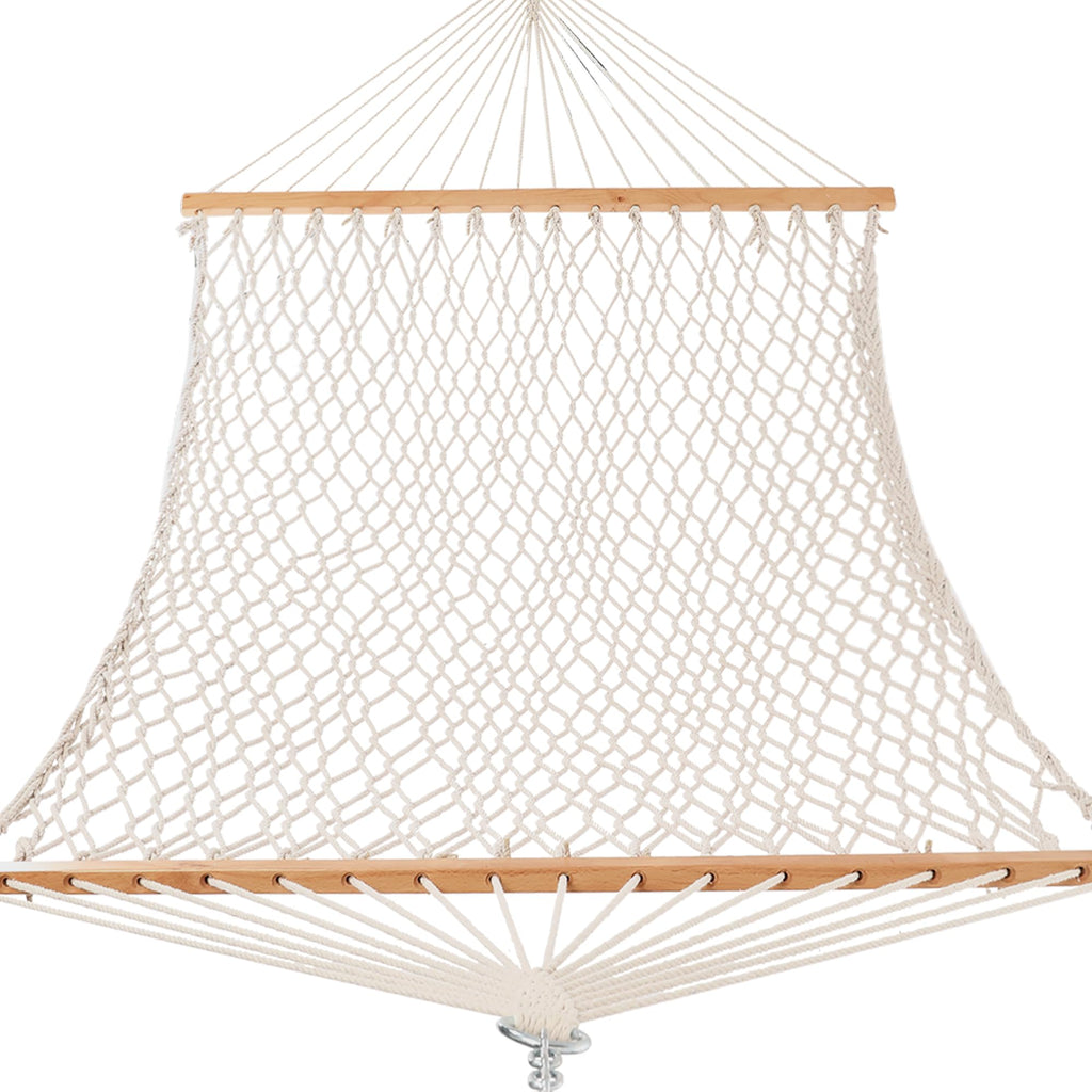GAFETE Rope Hammock for Outside 2 Person, Handwoven (Natural Beige, Medium)