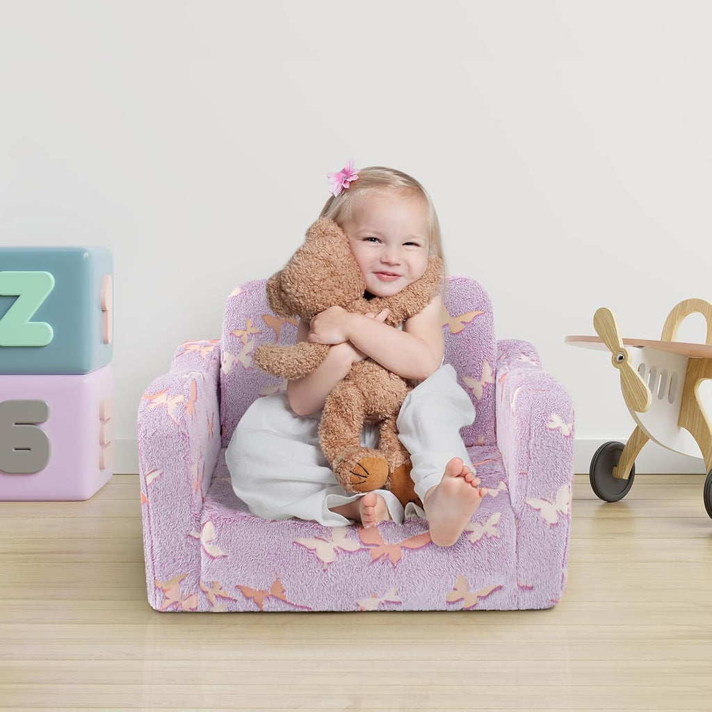 Comfy Kids Chair and Couch, 2-in-1 Fold Out Convertible Kids Chair