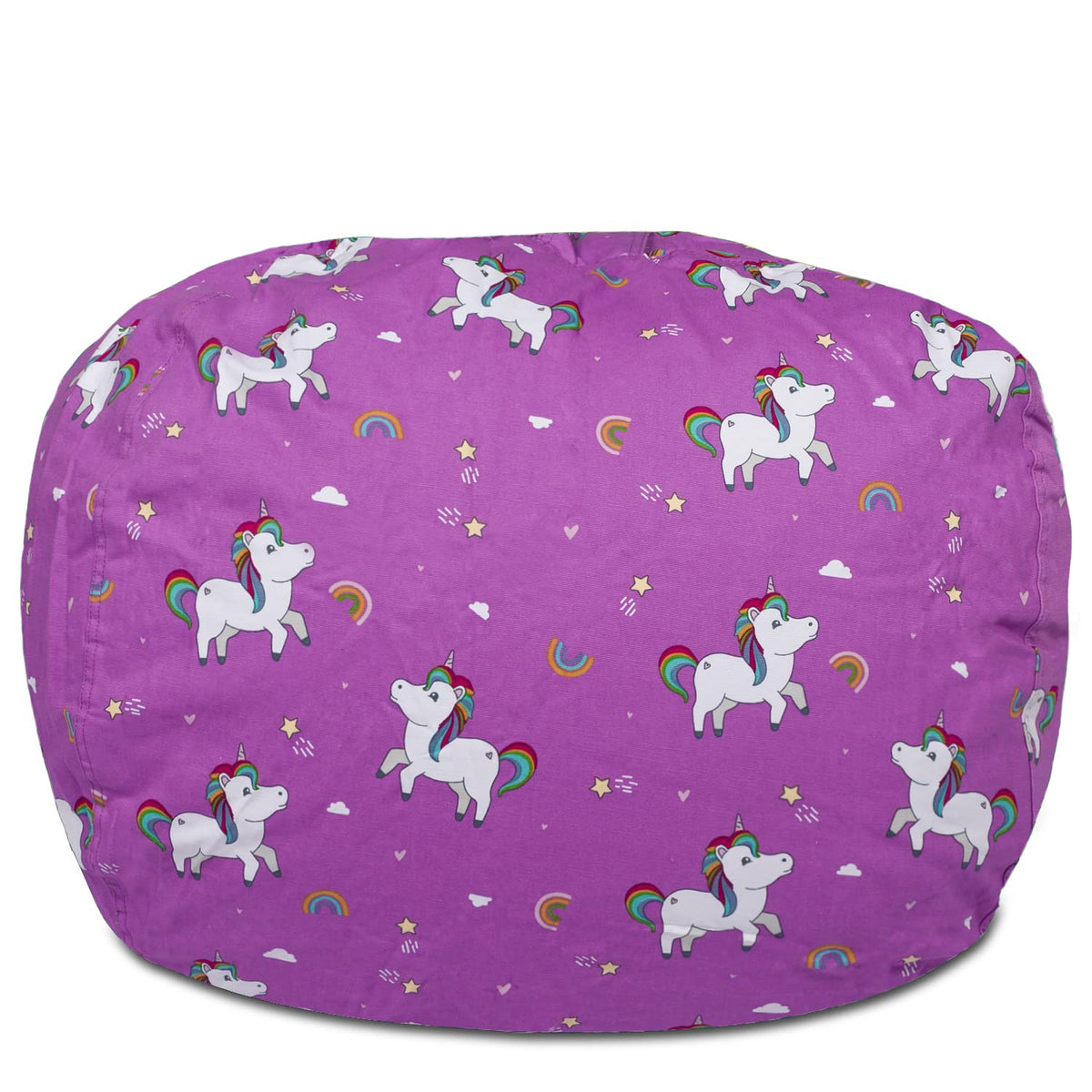 Posh Creations Structured Comfy Bean Bag Chair for Gaming, Reading, and Watching TV, Malibu Lounge, Canvas - Forest Critters on White