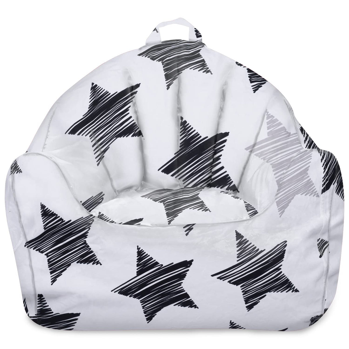 Posh Creations Structured Comfy Bean Bag Chair for Gaming, Reading, and Watching TV, Malibu Lounge, Canvas - Forest Critters on White