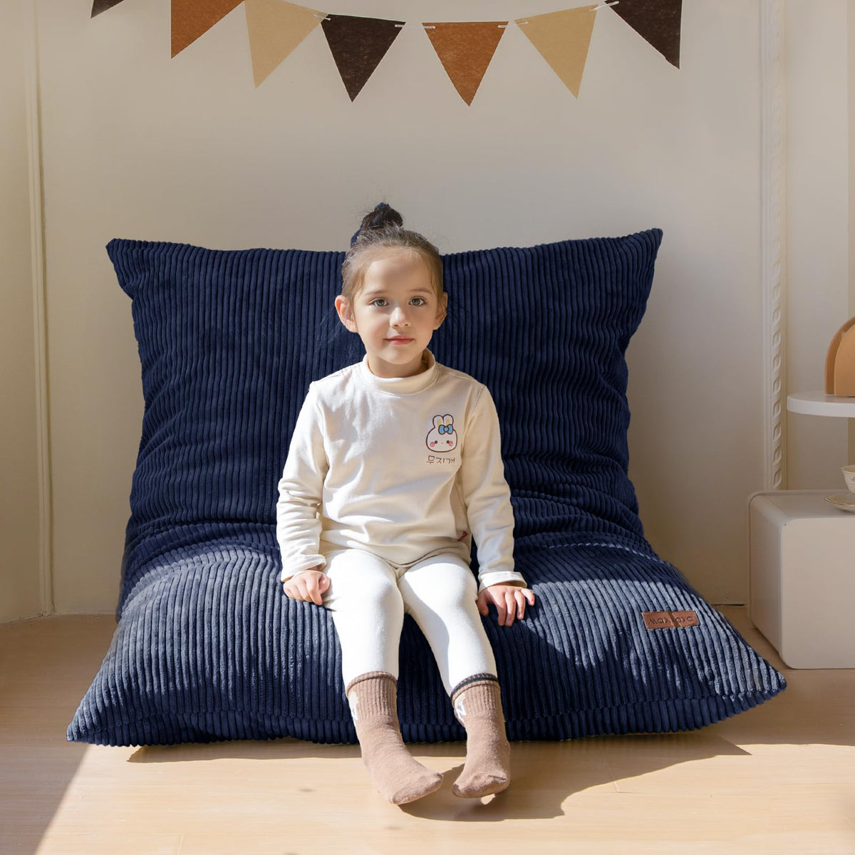 MAXYOYO 3 in 1 Kids Bean Bag Chair, Comfy Floor Sofa with Removed Cover