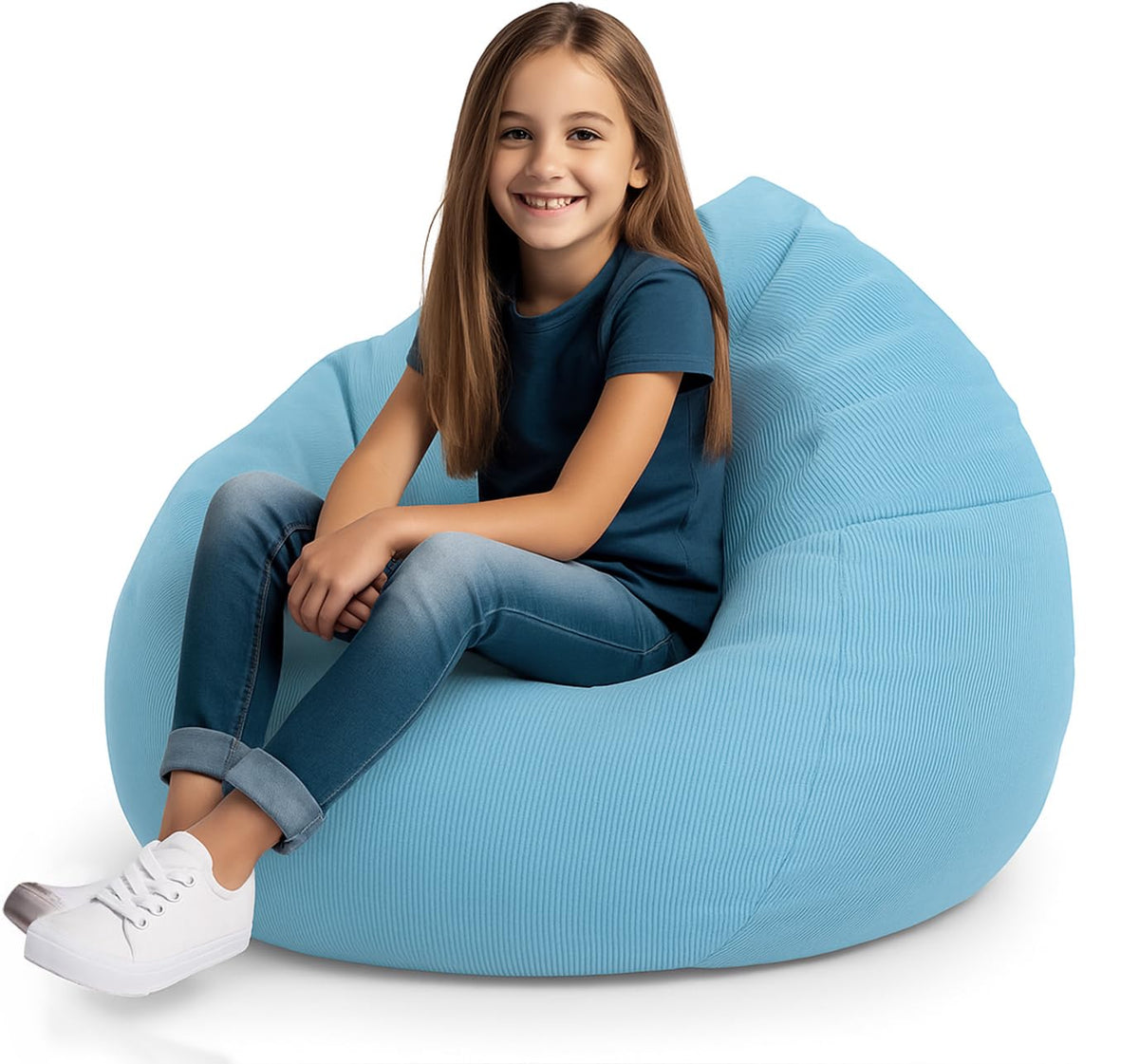 Stuffed Animal Bean Bag Storage Chair Cover for Kids Teens Adults (No Filler) Soft Washable Premium Corduroy Organizing Plush Toys Comfortable Organizer Keep Clutter with Premium Zipper Medium