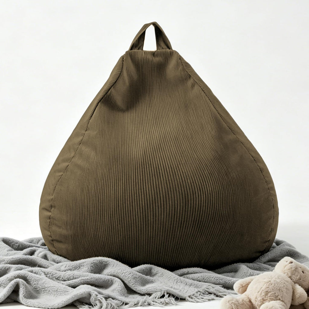 LPMOERA Stuffed Animal Storage Soft Bean Bag Chair Cover No Filler Caramel