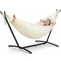SUNCREAT Stand Alone Hammock with Stand for Outside 2 Person, Dark Gray