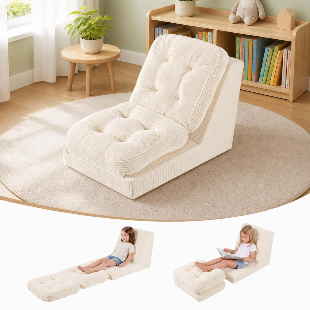 COMAX Bean Bag Chairs for Kids, 3-in-1 Foldable Kids Sofa Couch