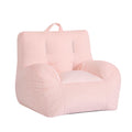 Heritage Kids Pod Square Back Kids Bean Bag Chair, Soft Plush Lounge Seat for Bedroom or Playroom, Blush