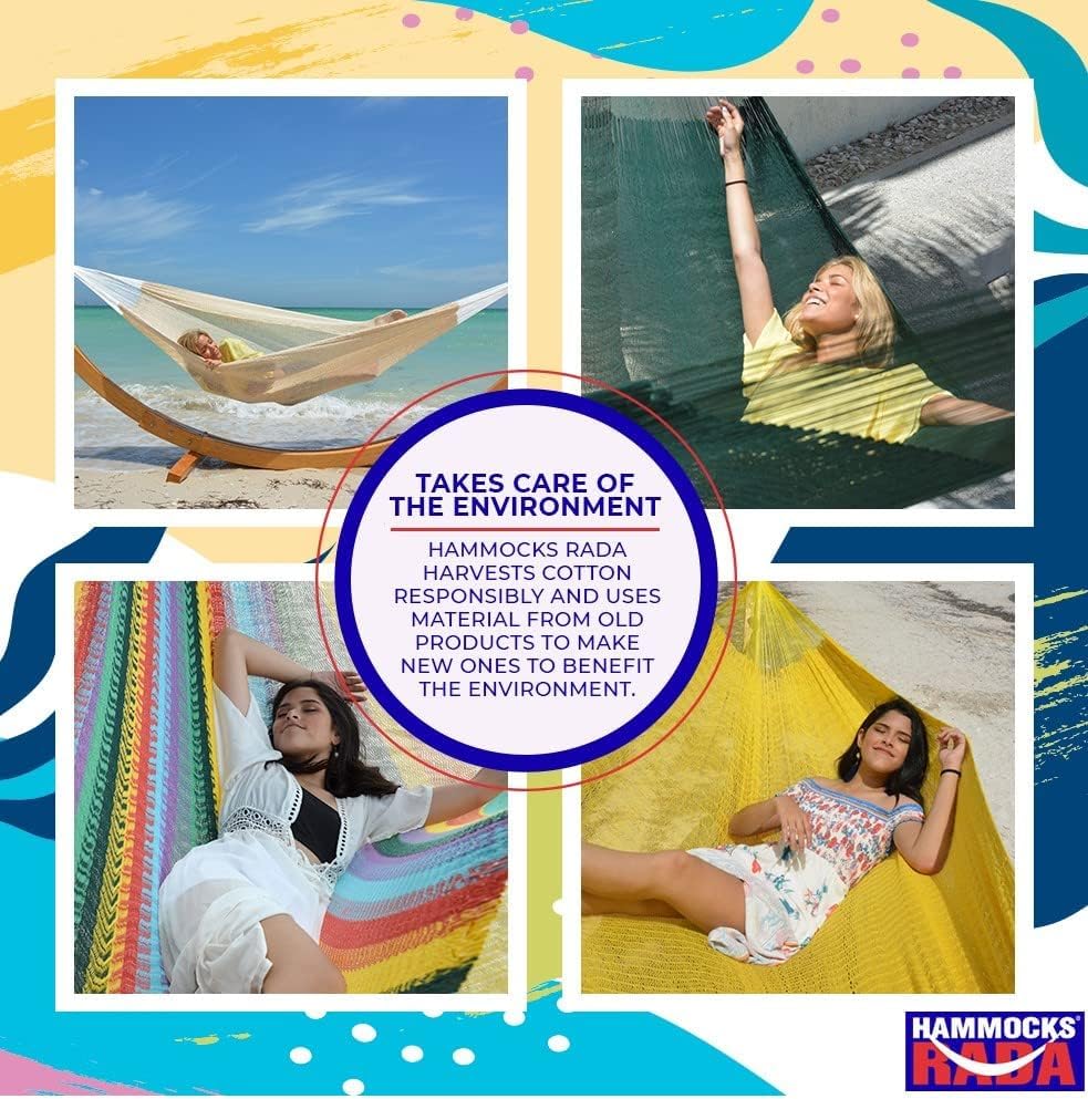 Hammocks Rada: Handmade Yucatan Hammock - Matrimonial Size Tropical Multicolor - 13ft long Artisan Crafted