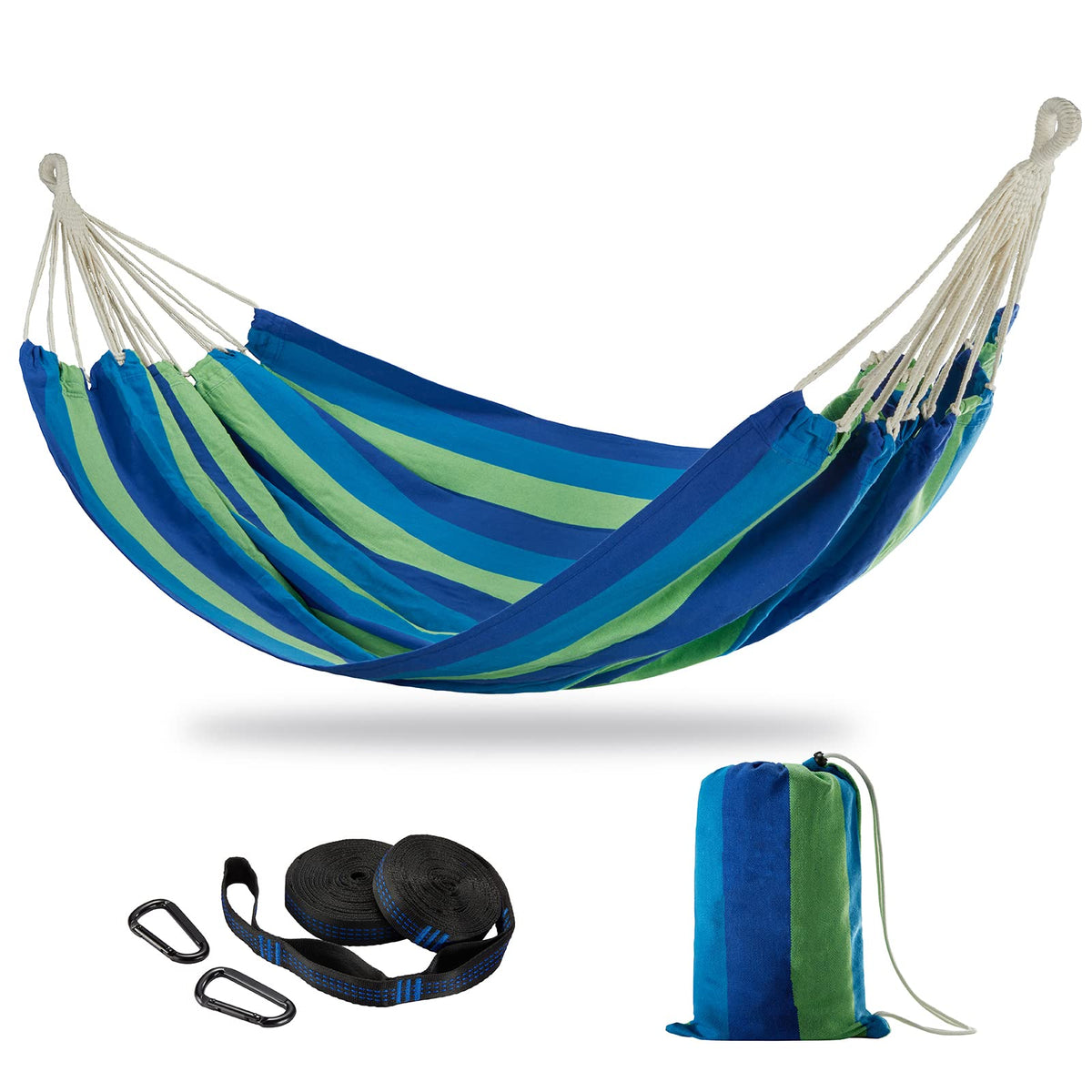 Brazilian Double Hammock with Tree Straps, Extra Large, 450 lbs Capacity