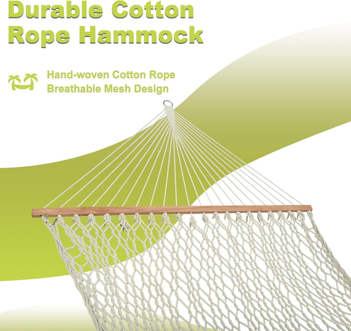 Lazy Daze 12 Ft Double Rope Hammock, Traditional Hand Woven Mesh Hammock