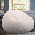Fluffy Stuffed Animal Storage Bean Bag Chair Cover (No Filler), Faux Fur Comfy Bean Bag Cover for Organizing Plush Toys or Textile, for Adults Teens Kids Girls, Lavender