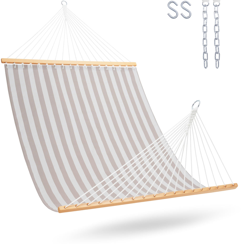 Lazy Daze Double Textliene Quick Dry Hammock with Spreader Bar for Outdoor