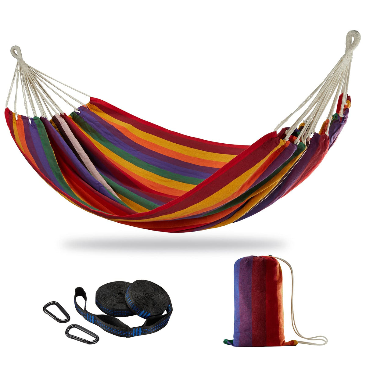 Brazilian Double Hammock with Tree Straps, Extra Large, 450 lbs Capacity
