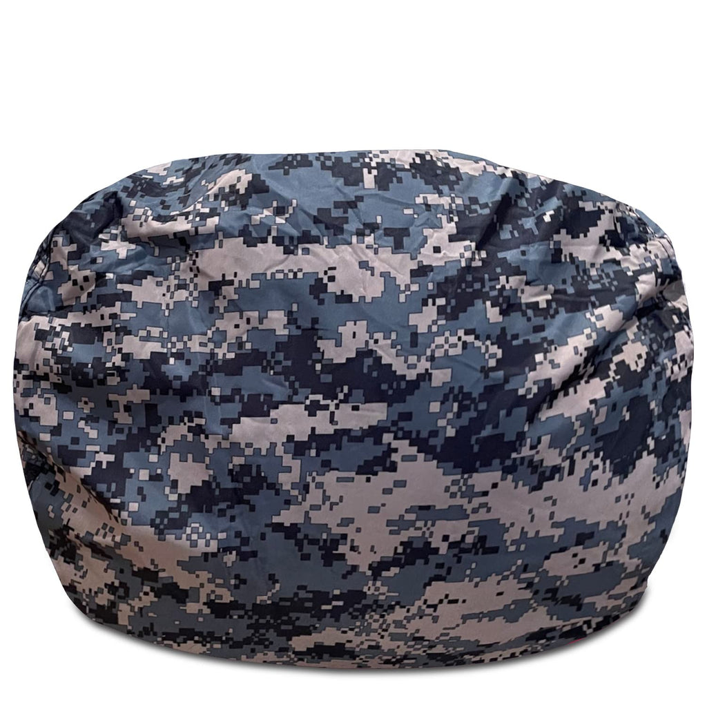 Posh Creations Structured Comfy Bean Bag Chair for Gaming, Reading, and Watching TV, Malibu Lounge, Canvas - Forest Critters on White